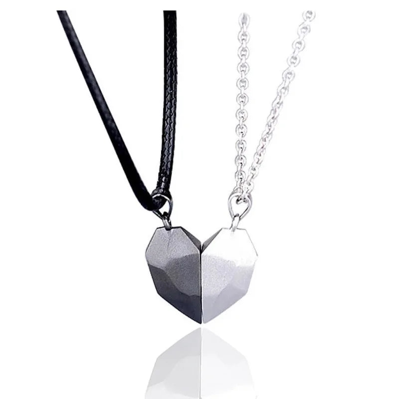 Magnetic Heart Pendant Splicing Necklace