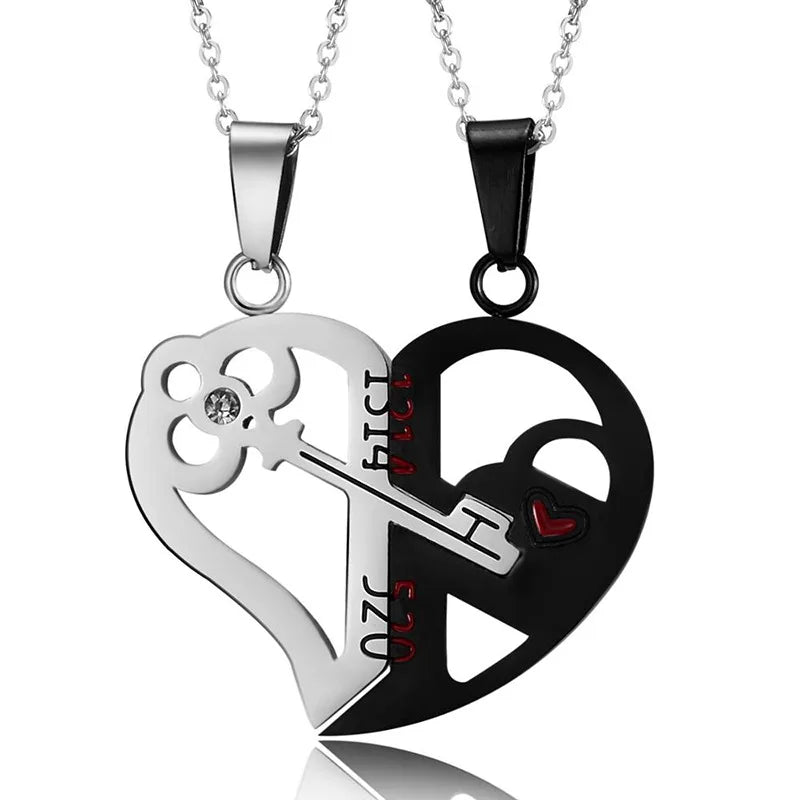 Magnetic Heart Pendant Splicing Necklace