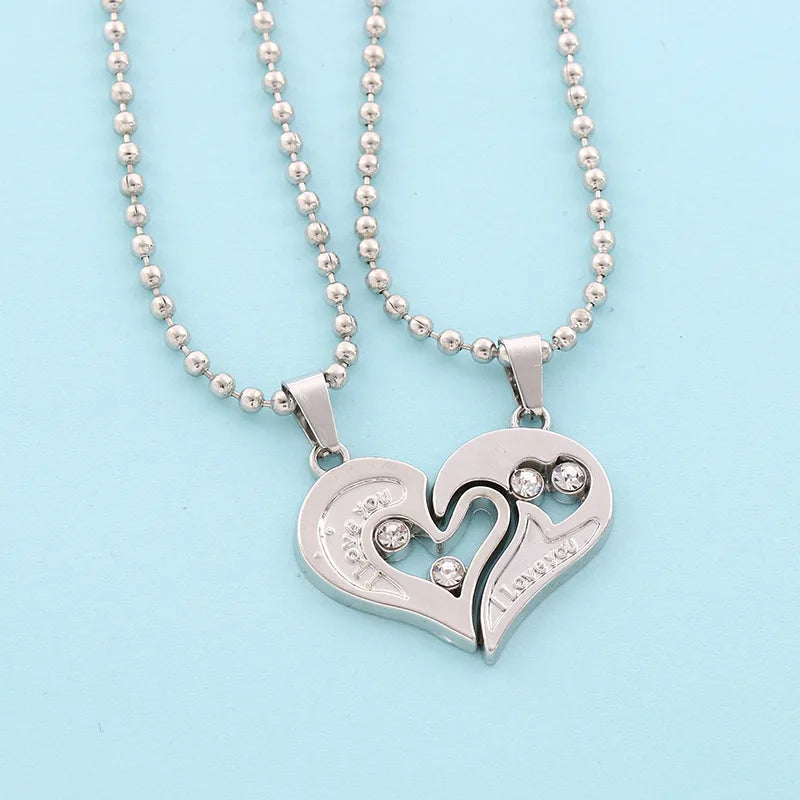 Magnetic Heart Pendant Splicing Necklace