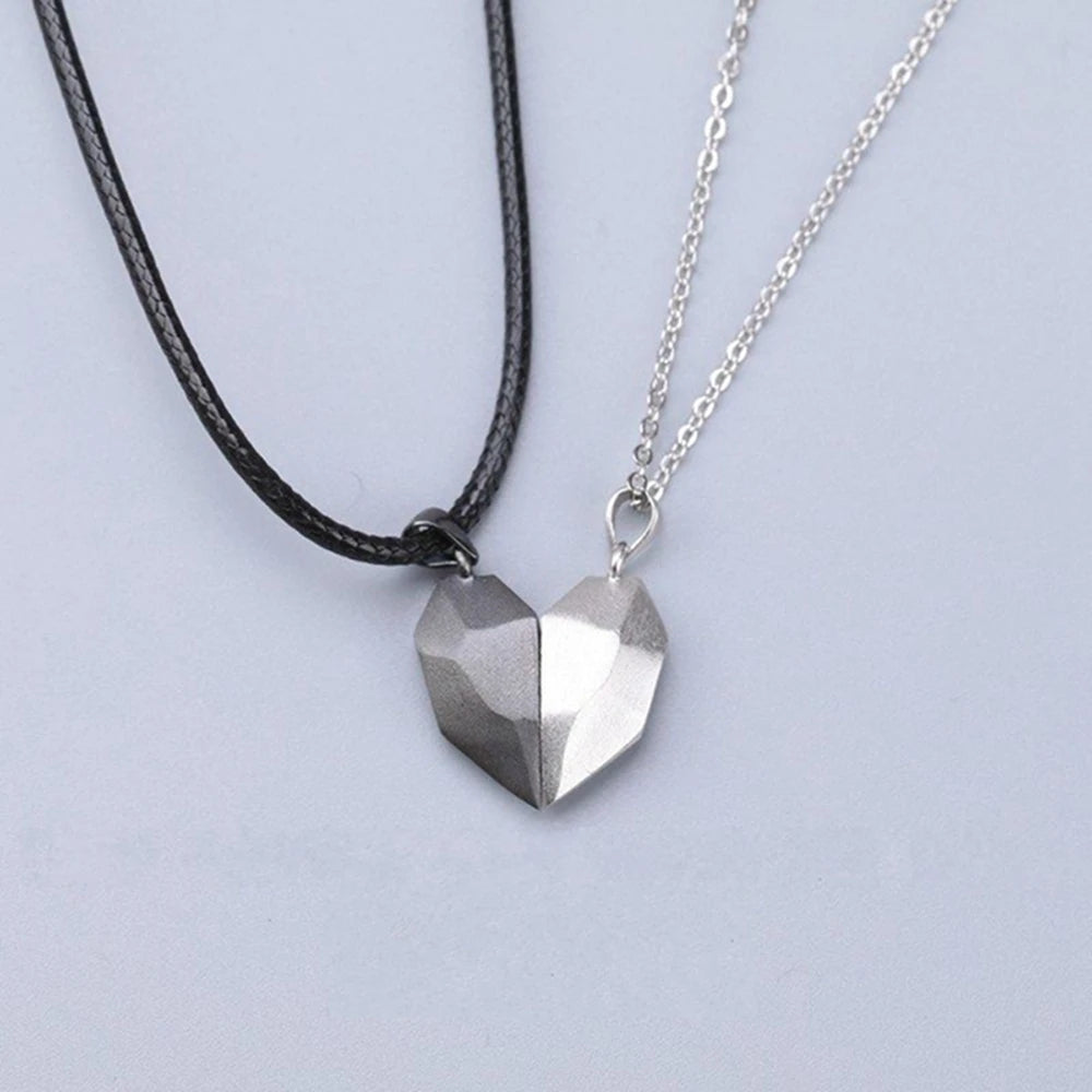 Magnetic Heart Pendant Splicing Necklace