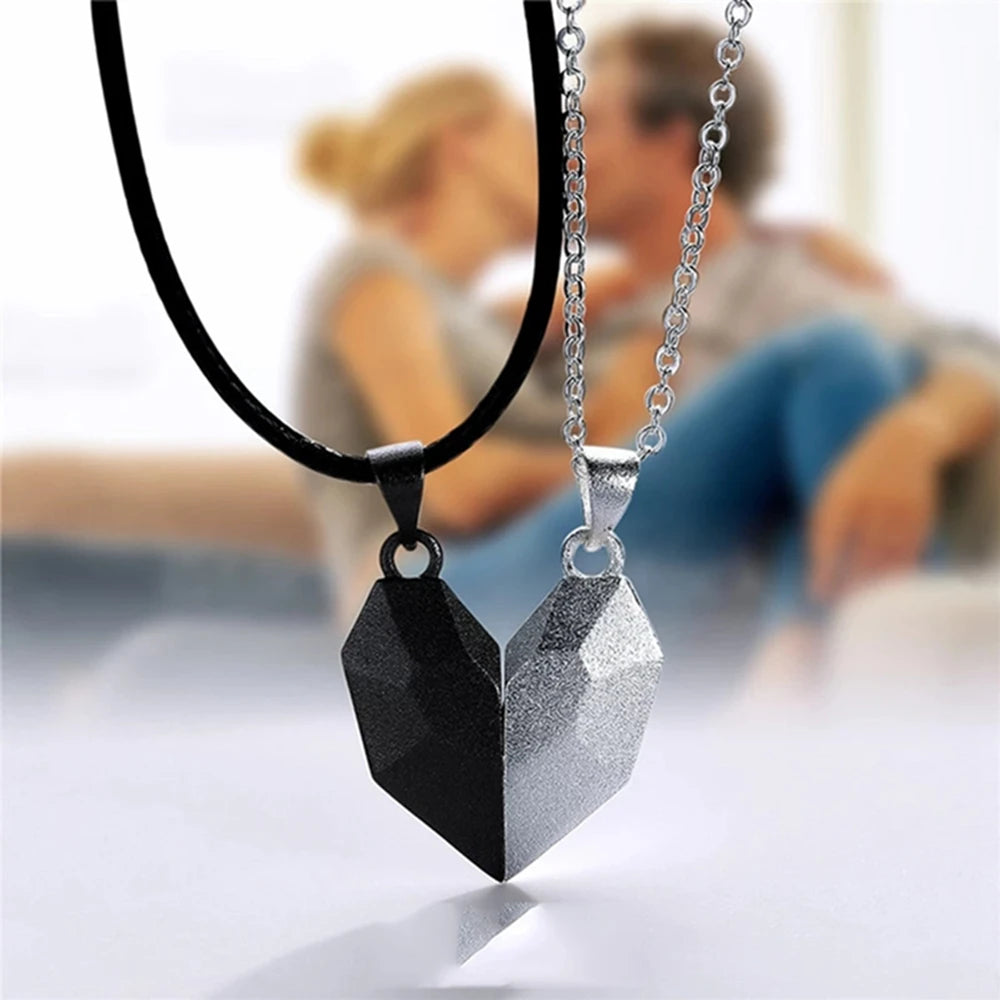 Magnetic Heart Pendant Splicing Necklace