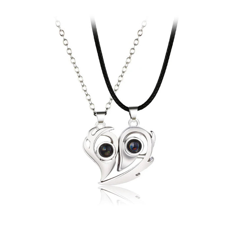 Magnetic Heart Pendant Splicing Necklace