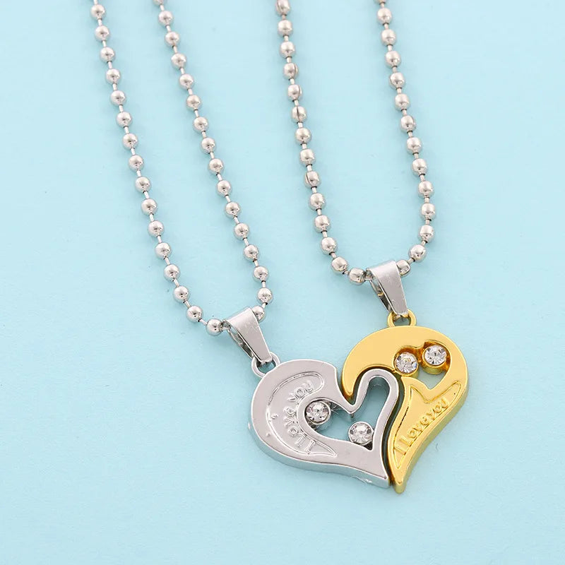 Magnetic Heart Pendant Splicing Necklace