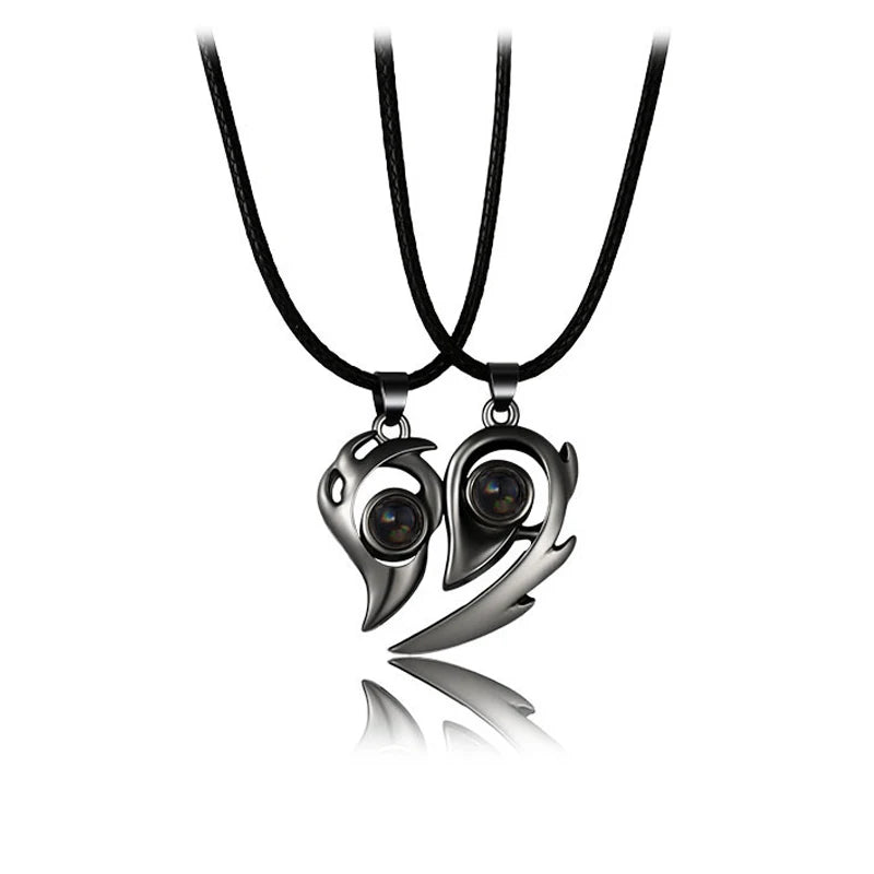 Magnetic Heart Pendant Splicing Necklace