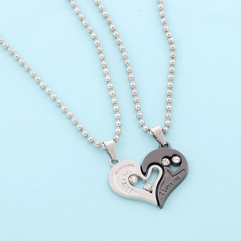 Magnetic Heart Pendant Splicing Necklace