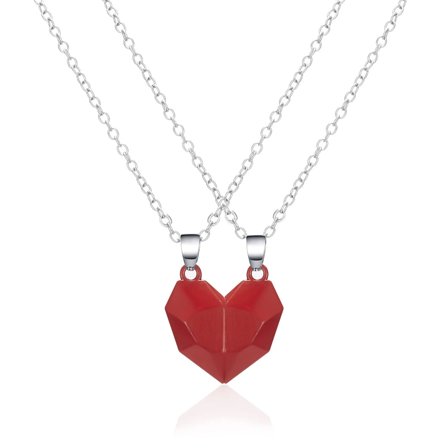 Magnetic Heart Pendant Splicing Necklace