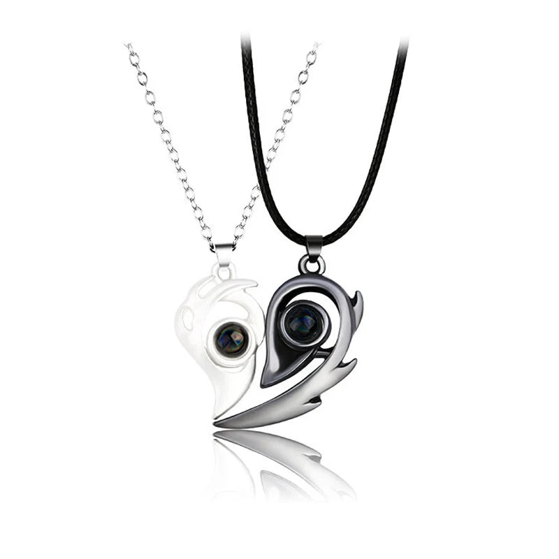 Magnetic Heart Pendant Splicing Necklace