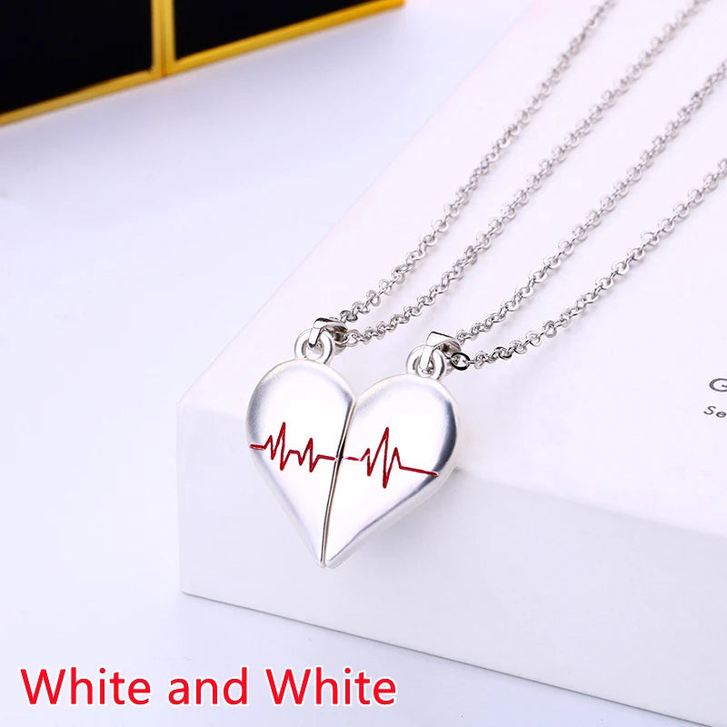 Magnetic Heart Pendant Splicing Necklace