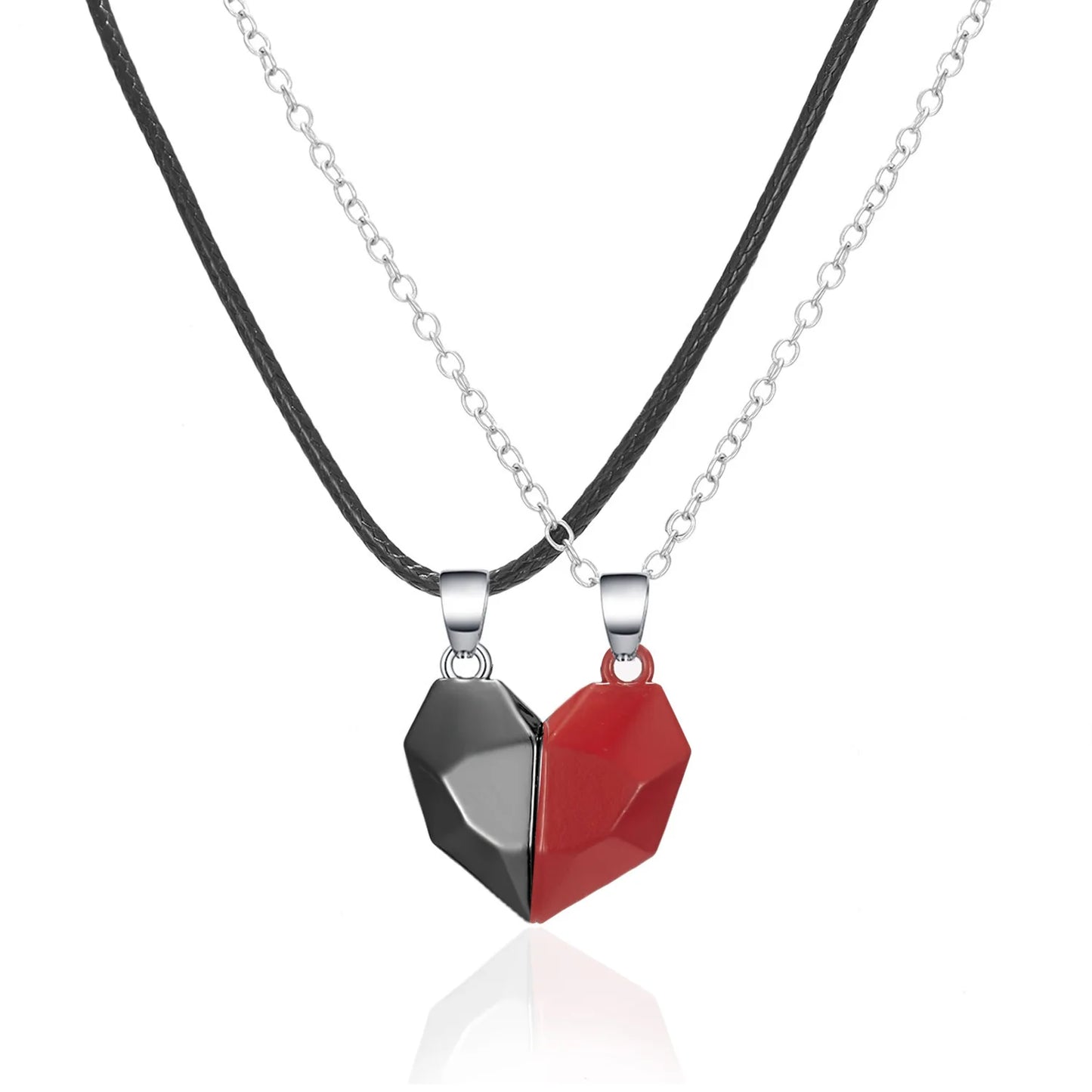 Magnetic Heart Pendant Splicing Necklace