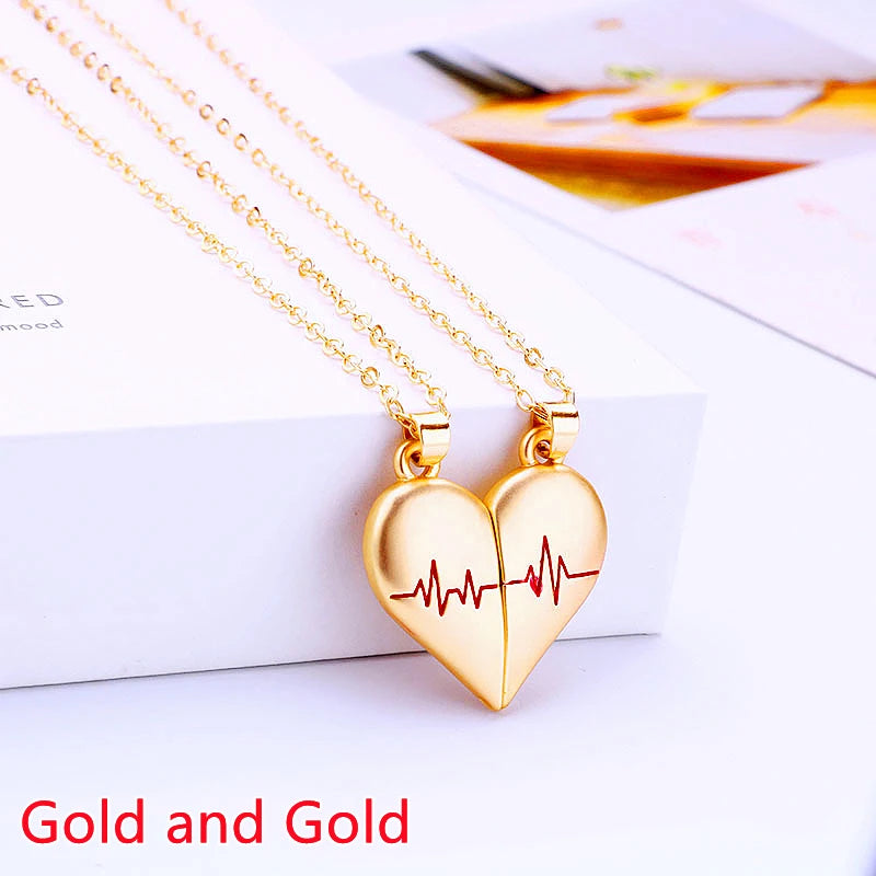 Magnetic Heart Pendant Splicing Necklace