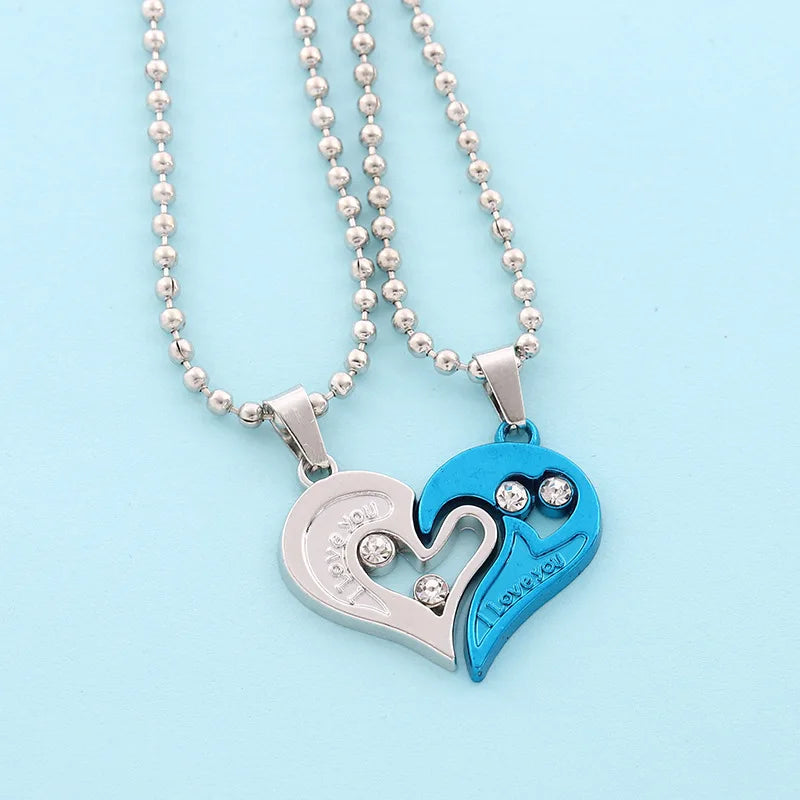 Magnetic Heart Pendant Splicing Necklace