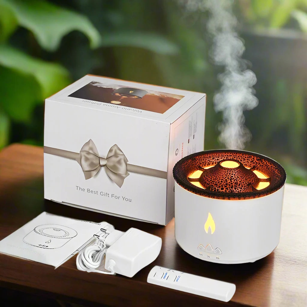 humidificateur d 'air diffuseur d'huile essentielle blanc volcan